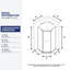 Cabine de douche réversible sans cadre l 34 po x P 34 po x H 73 po avec verre transparent 5/16 po