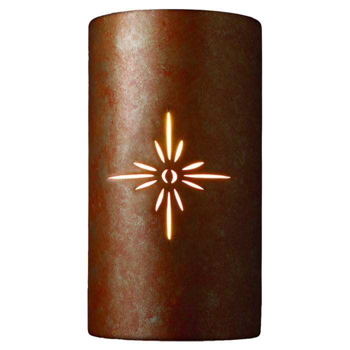 Sun Dagger Ceramic Wall Light, Rust Patina, Sunburst
