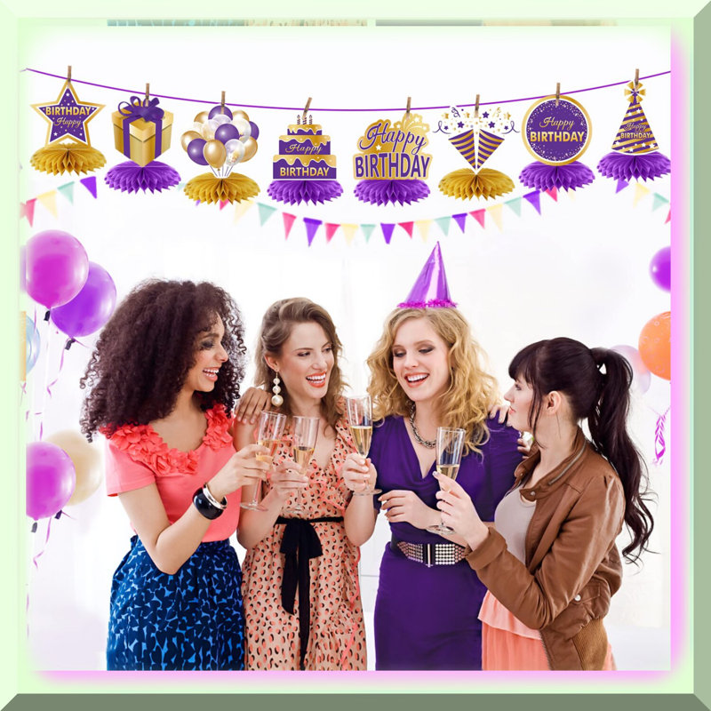45-Piece Black and Gold Welcome Balloon Set, Purple/Yellow