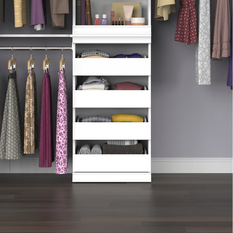 Modular Storage 21.38" W 4-Drawer Unit, White