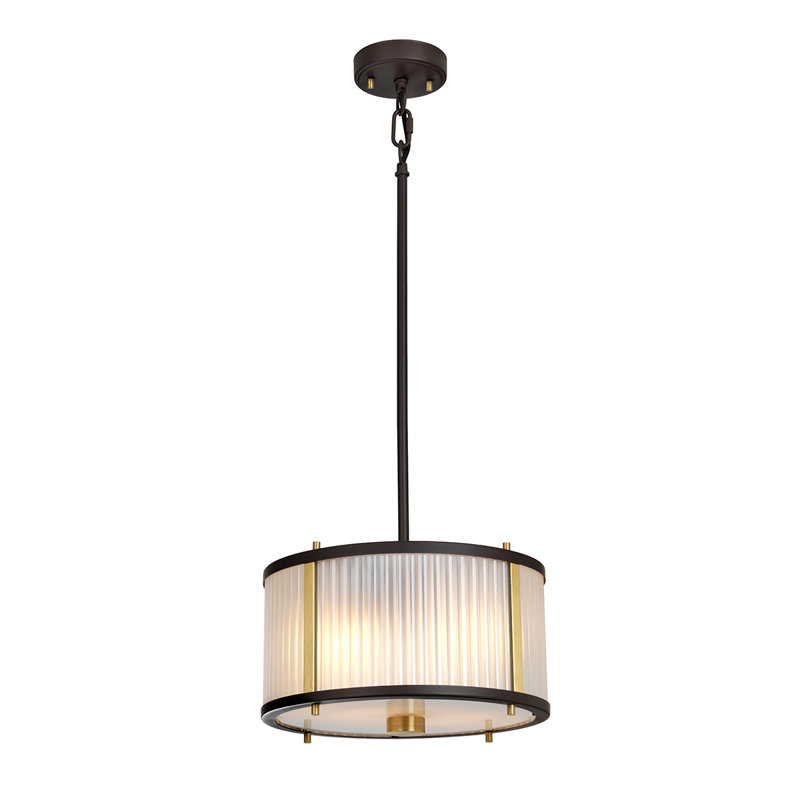 Corona Drum Pendant, Black, 48" H x 11.75" W x 11.75" D