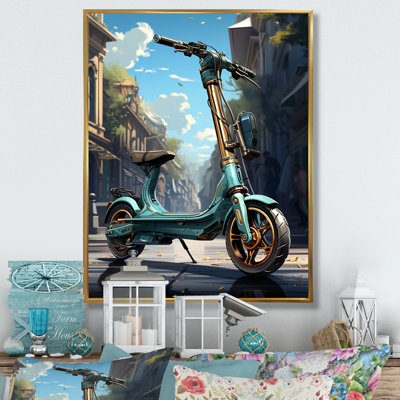 " Turquoise Gold Scooter Electric Glide "