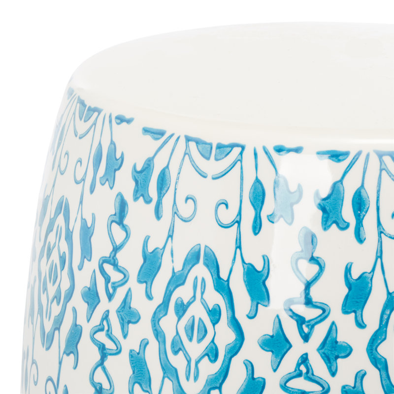 Tabouret de jardin Daignault, Bleu / blanc
