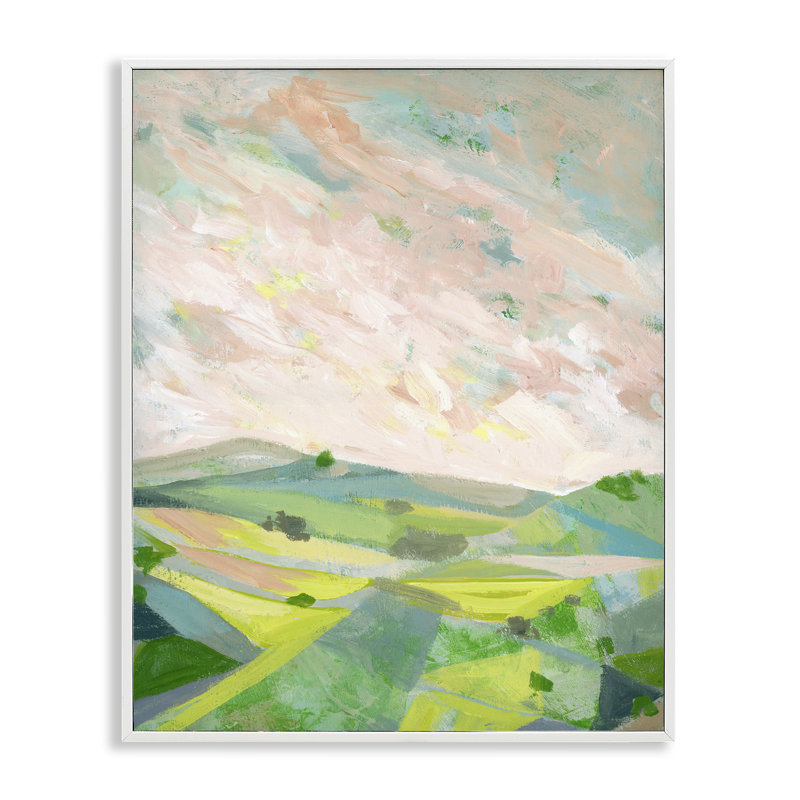 «Vibrant Green Hills Landscape», estampe numérique, design par Ashley Davis, H 30 po x l 24 po