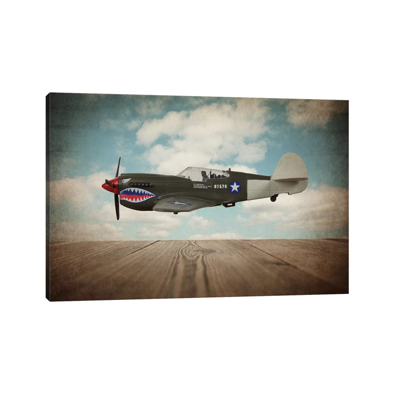 P40 Mustang - Print on Canvas, Wrapped Canvas, 30.48 cm H x 45.72 cm W