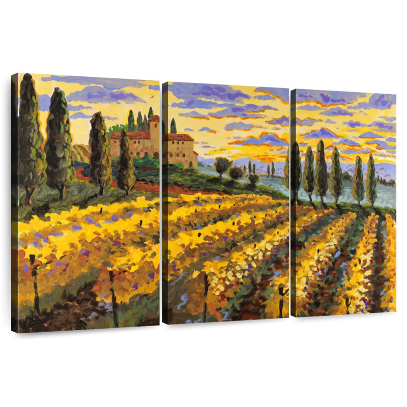 Alvord, coucher de soleil sur le vignoble, H 48 po x l 74 po
