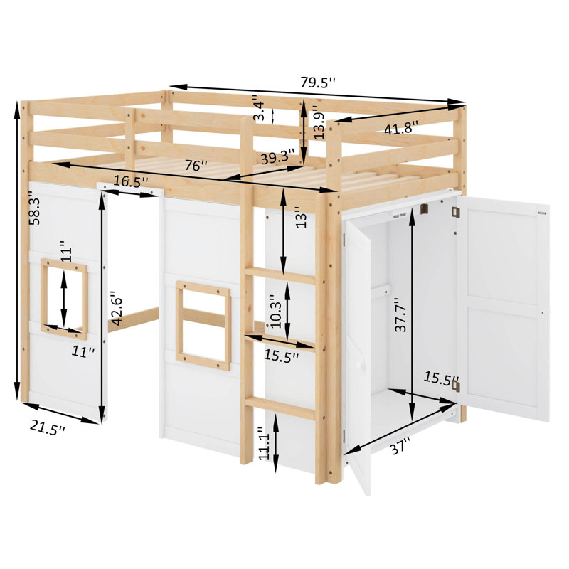 Loft Bed With Built In Storage Plans preview