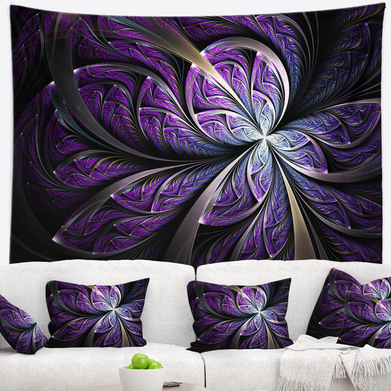 Tapisserie floral scintillant mauve, H 50 po x l 60 po