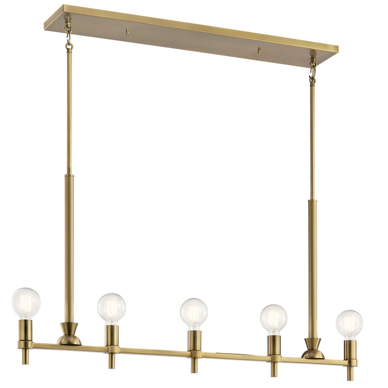 Lustre linéaire Torvee 5Lt, Laiton naturel brossé