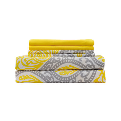 Prestige Home Microfiber Damask Sheet Set