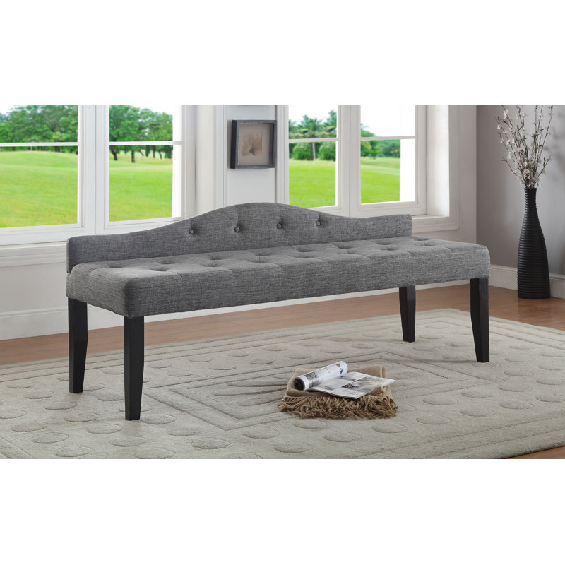 Banc rembourré Fela, H 26 po x l 64 po x P 21 po, Vert