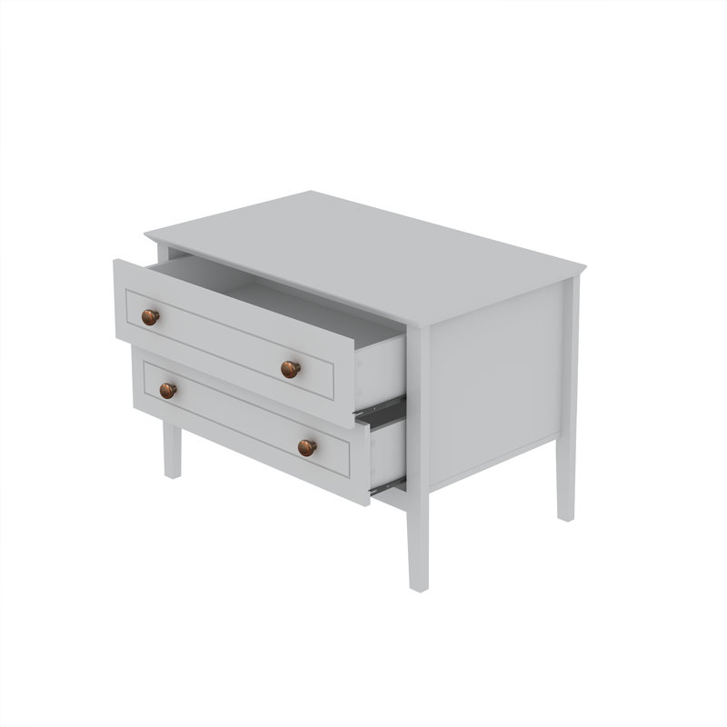 Commode 2 tiroirs Crown, Blanc