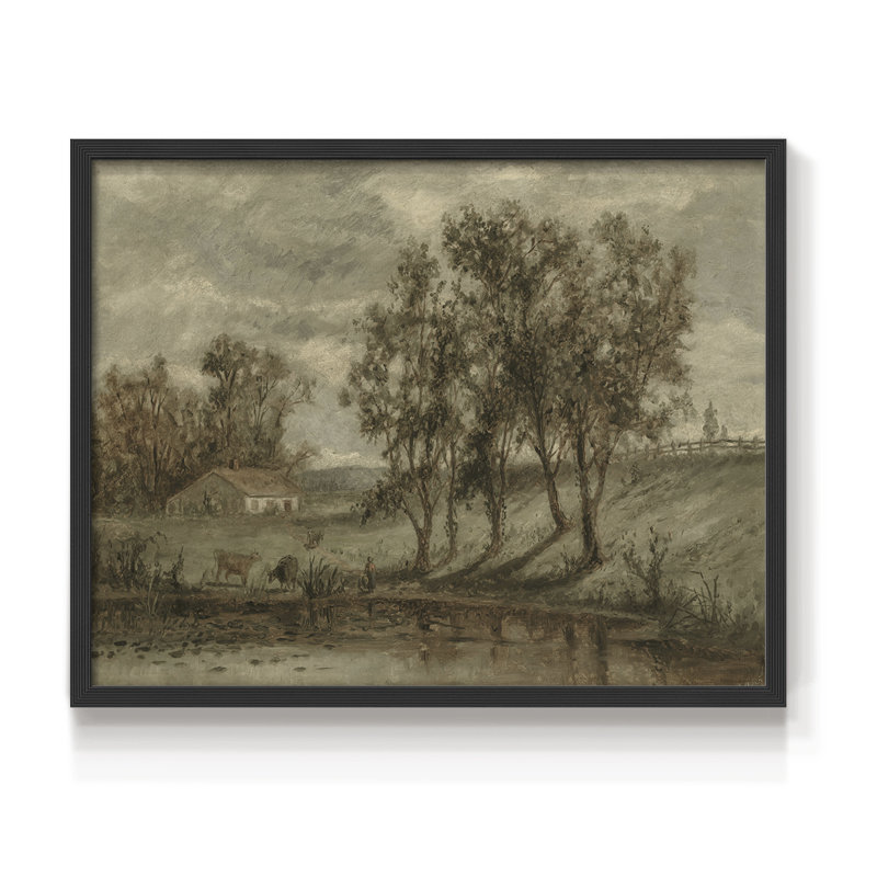 Paysages rétro-DCCxxix-impression encadrée - réversible, H 22 po x l 28 po, Noir