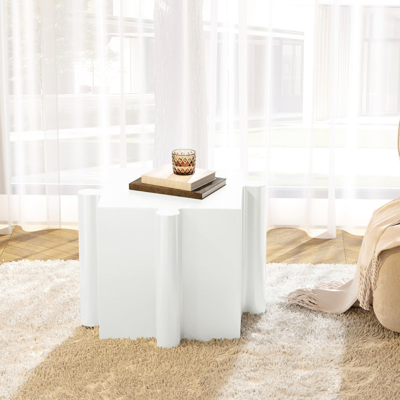 White 3 Modular Side Tables With Interlocking Design, 200lb Capacity For Indoor And Outdoor Display Areas Functionality
