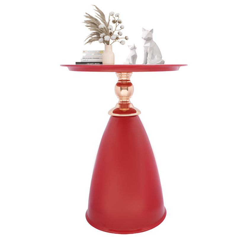 Kemorah Iron Top End Table, Red