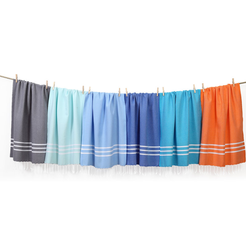 Alara Turkish Cotton Beach Towel, Soft Aqua