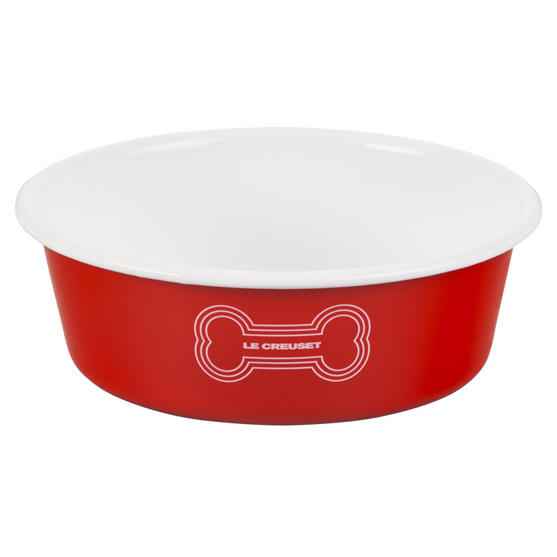 Le Creuset Pet Dog Bowl, Large (6 cups), Carmin