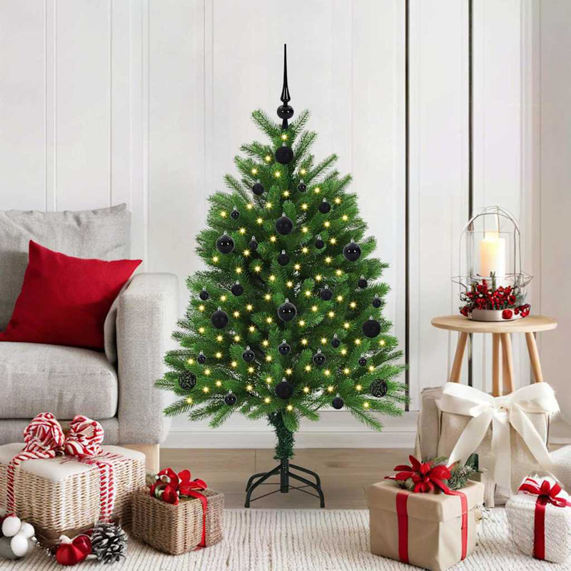 Christmas Tree with 150 LEDs with Stand 120 cm PE, Black