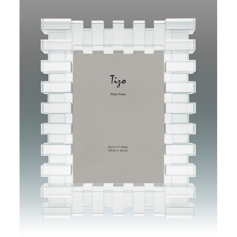 Crystal Glass Picture Frame, 5" W x 7" H