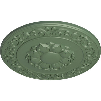 Médaillon de plafond Endurathane Sydney, DO 27 3/4 po x P 2 po (convient aux auvents jusqu'à 5 3/4 po), fini vert athénien peint à la main