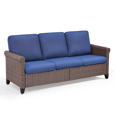 All-Weather Outdoor Patio Wicker Rattan Sofa with Removable Cushions