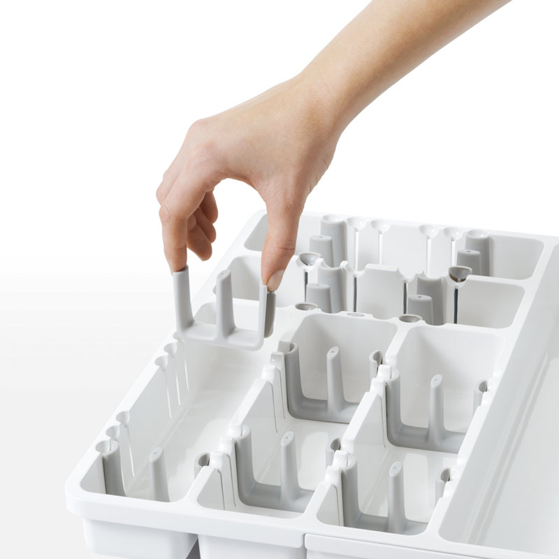 White Adjustable Plastic Expandable Utensil Organizer