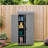 Outdoor Wooden Storage Shed With Metal Top Tall Vertical Tool Cabinet For Backyard Garden Patio Lawn
