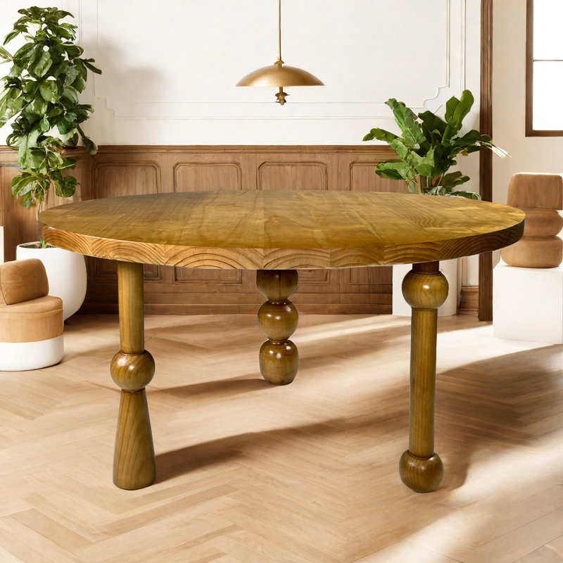 Table de salle à manger Tonyette, H 29,52 po x L 51,18 po x l 51,18 po, Chêne