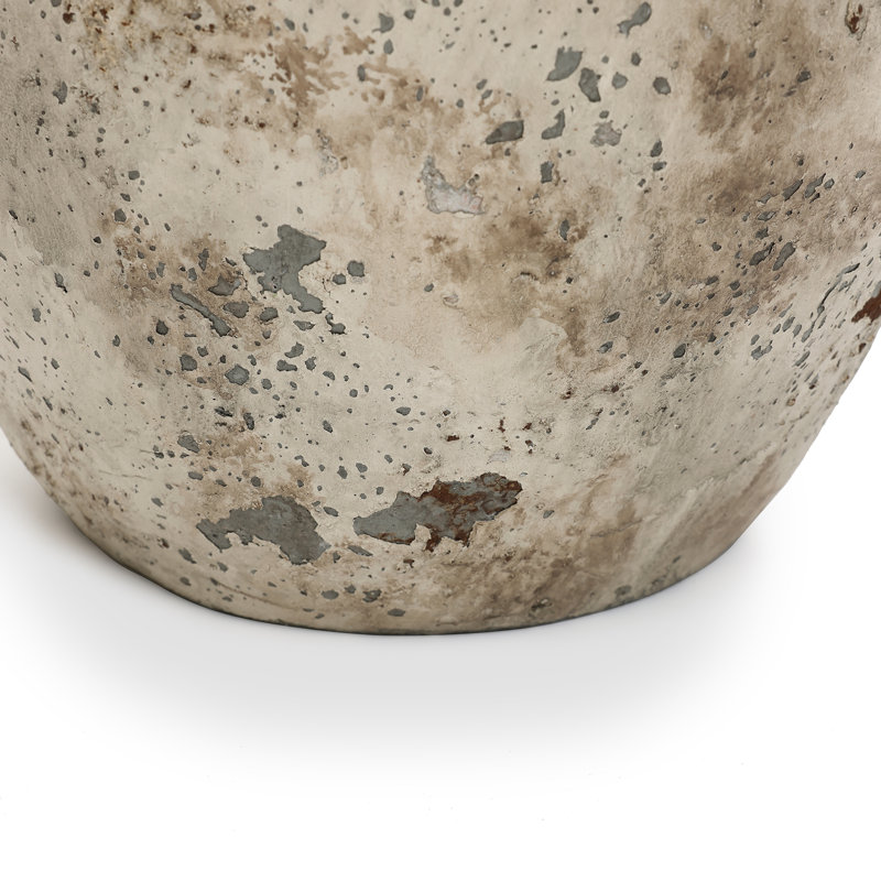 Vase rustique en terre cuite 12,4 pouces, H 15,55 po x l 12,4 po x P 12,4 po