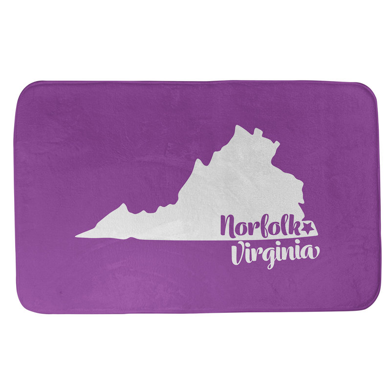 Tapis de bain antidérapant Colors, L 17 po x L 21 po, Norfolk, Virginie, Violet