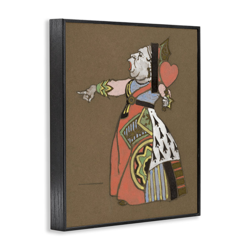 Giclée antique de la reine de cœur par Joris Hoefnagel, H 30 po x l 24 po, Giclée encadrée noir minuit