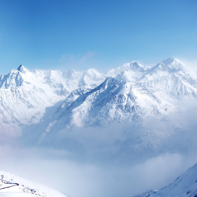 Snowcapped Mountains by IvanMikhaylov - Wrapped Canvas Print, 30cm H x 30cm W