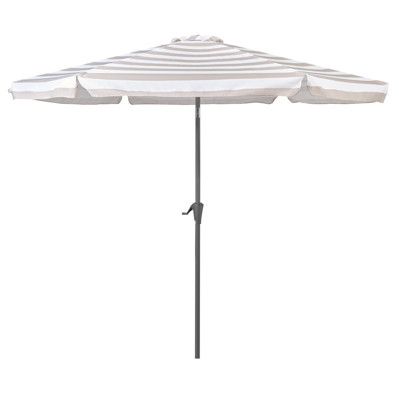 Parasol de marché de 10 pi Marinette, Taupe / blanc