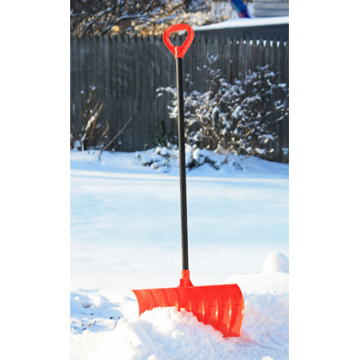 Bigfoot 21" Roller Snow Shovel - Metal Handle - Large D-Grip