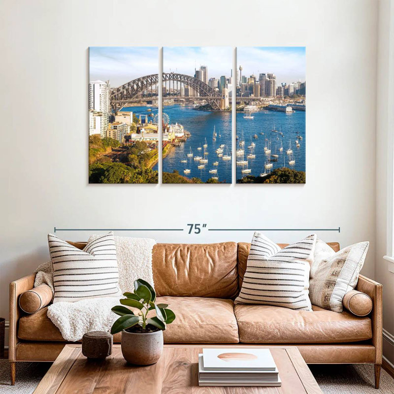 Vue panoramique de Sydney, H 36 po x l 57 po