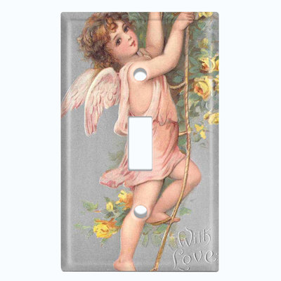 Plaque murale d'interrupteur à bascule Valentine Angel Cupid