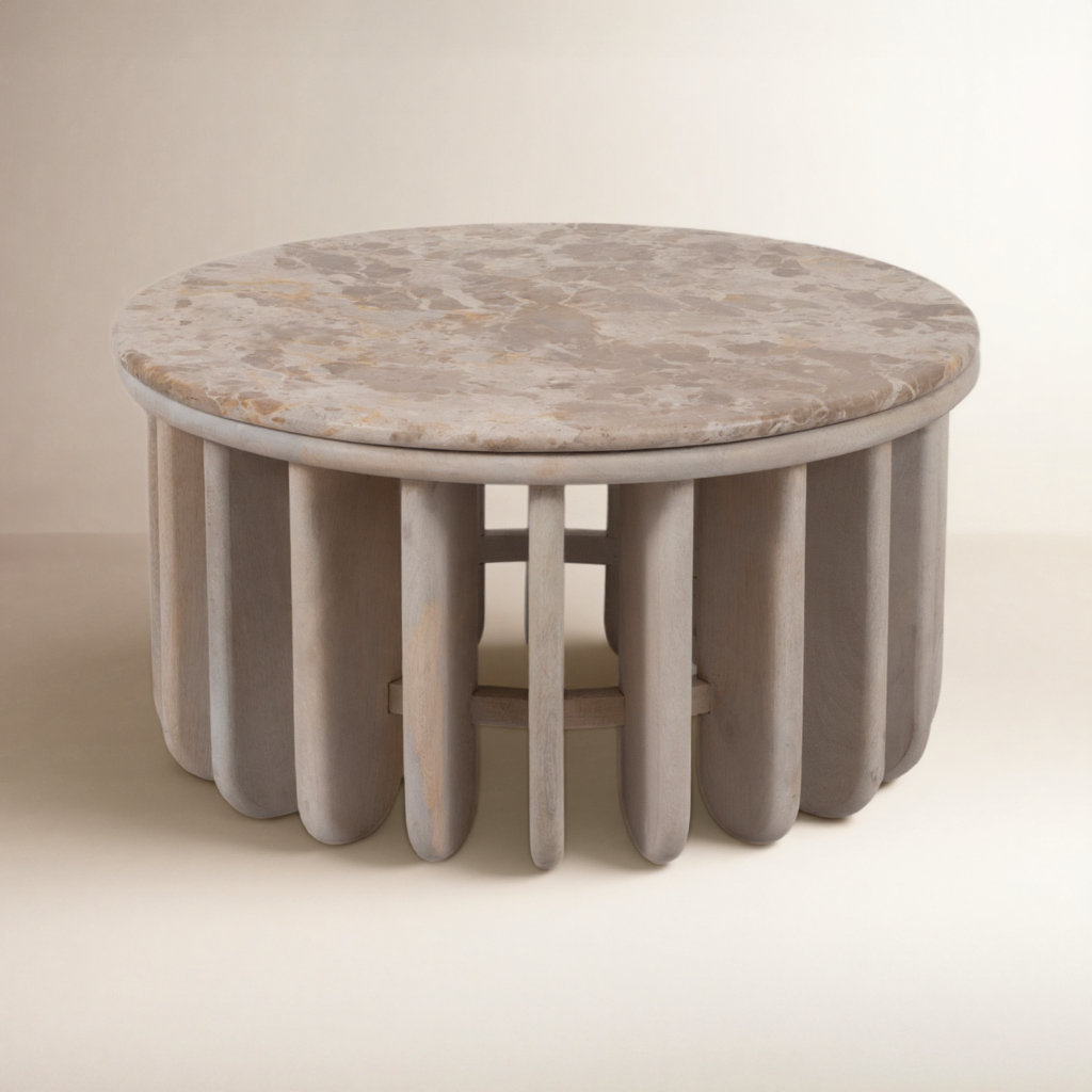 Jeimis 30" Genuine Marble Coffee Table