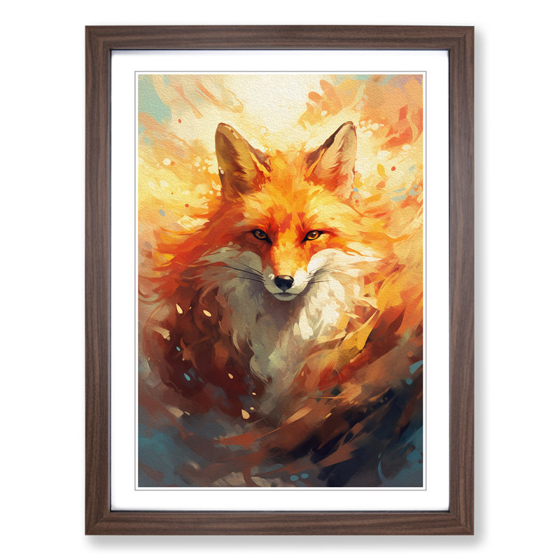 Single Picture Frame Print on Wood, 64cm H x 46cm W, Walnut Framed