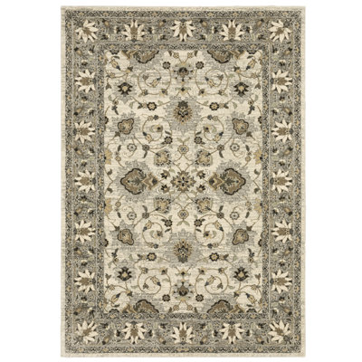 Tapis oriental beige / gris Caryll