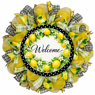 Spring Welcome Wreath With Lemons