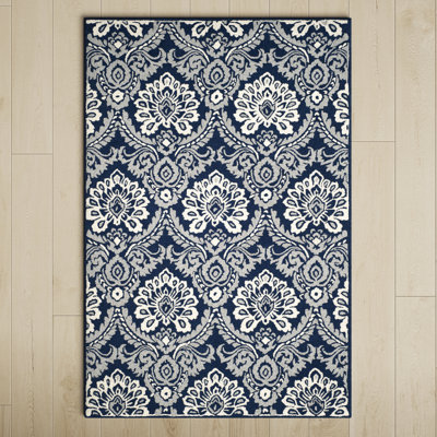 Tansy Navy Ivory Hand-Tufted Wool Rug