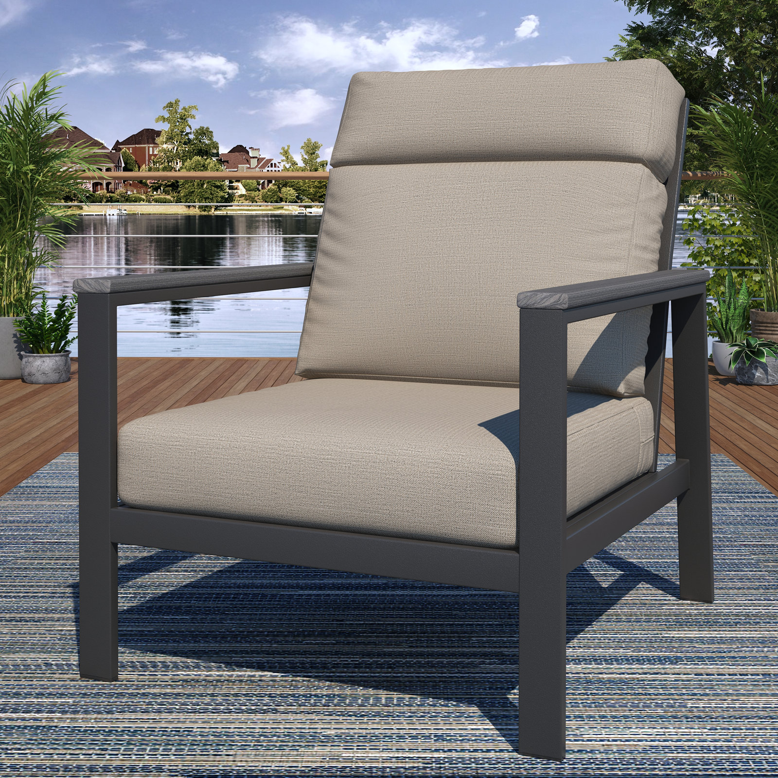 Townsend Sunbrella® Patio Lounge Chair, Cast Silver, Gray, Yes