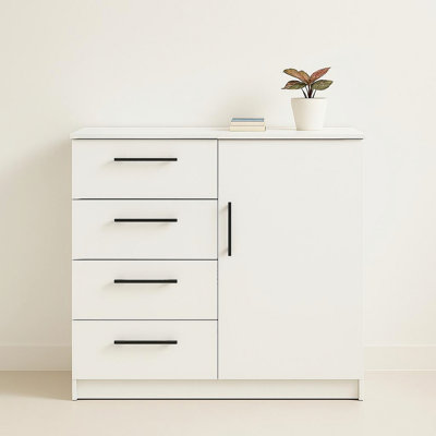 Commode verticale, commode en bois avec tiroir et porte pour chambre à coucher, commode de rangement pour espace de vie