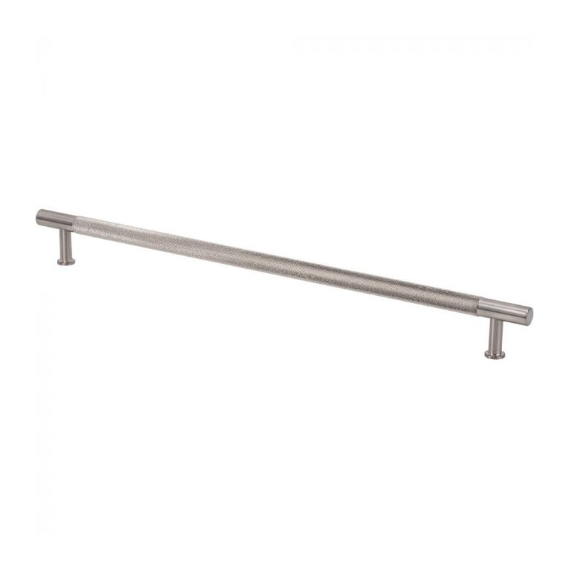 Beliza 12" Center to Center Knurled Bar Pull, Brushed Satin Nickel