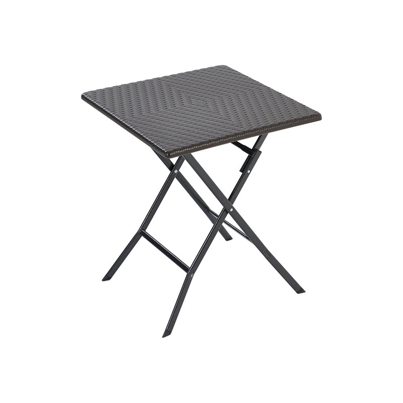 Astello Square Metal Folding Outdoor Dining Table , 61cm cm W 61cm cm D, Black