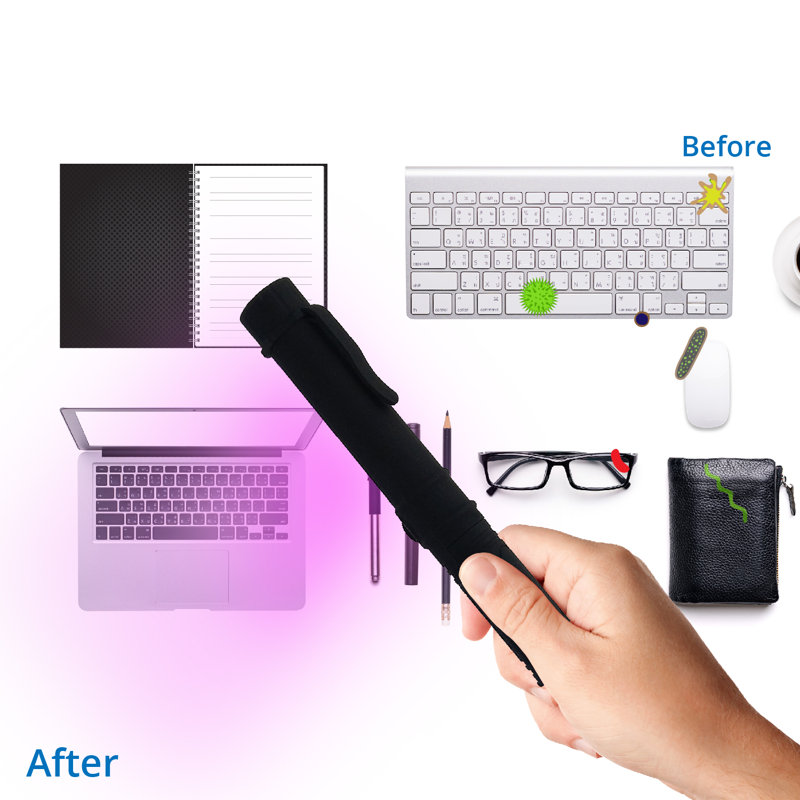 WBM Smart UV Light Sanitizer Wand, Portable Disinfection Blue Lamp Chargeable 270 nm - 1 Count