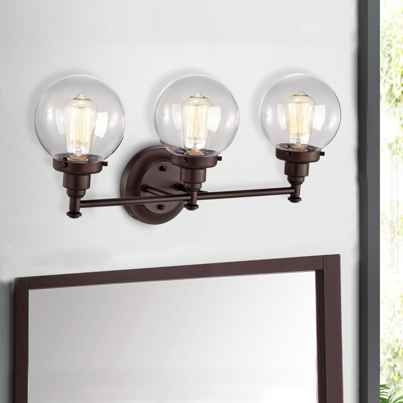 Éclairage pour salle de bain 3 lumières Dores, Bronze frotté à l'huile, 4