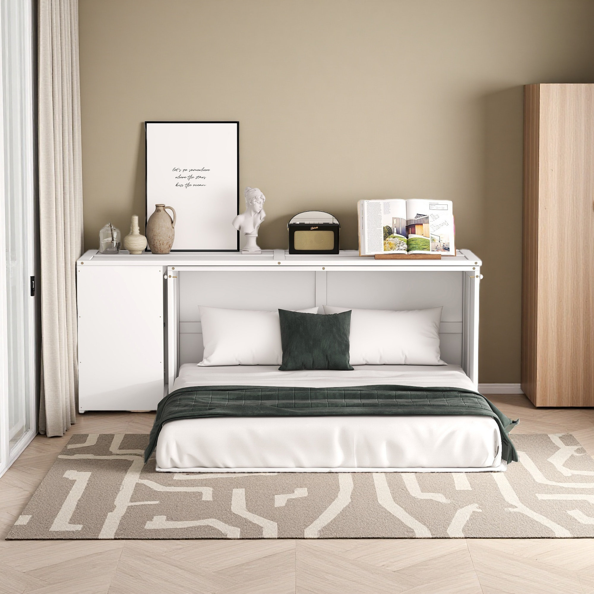 Lark Manor Grand lit escamotable avec bureau rotatif - Wayfair Canada