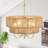 5 - Light Coastal-Inspired Dimmable Rattan Double Drum Candle Style Chandelier-704598111