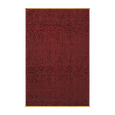 Tapis rouge / noir en laine / polyester tissé à la machine 2 pi x 4 pi Daliyah